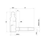 Otlav pánt 2 rész. Díszes 16mm LÁNY Bronz