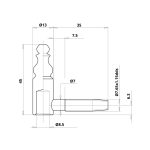 Otlav pánt 2 rész. Díszes 13mm LÁNY Bronz